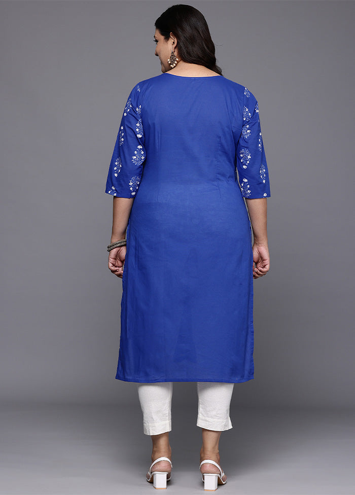 Blue Readymade Cotton Kurti