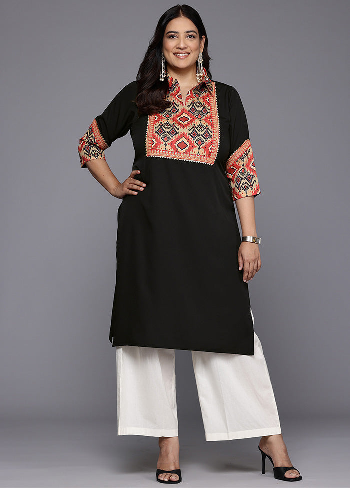 Black Readymade Silk Kurti