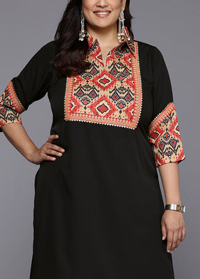 Black Readymade Silk Kurti