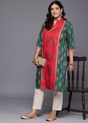 Green Readymade Silk Kurti