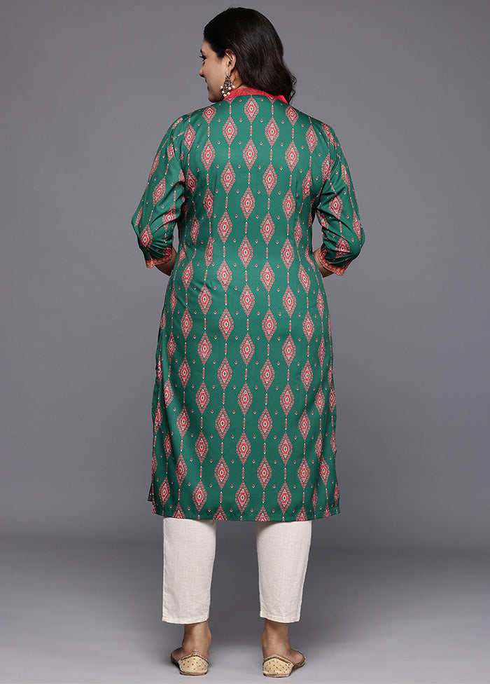 Green Readymade Silk Kurti