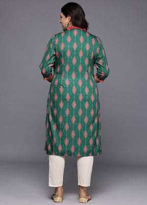 Green Readymade Silk Kurti