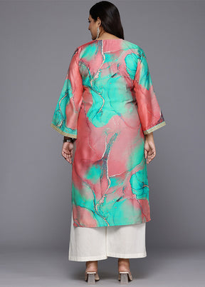 Multicolor Readymade Chanderi Kurti