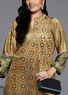 2 Pc Mustard Readymade Velvet Kurti Set