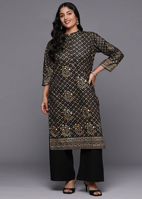 Black Readymade Velvet Kurti