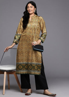 Mustard Readymade Velvet Kurti