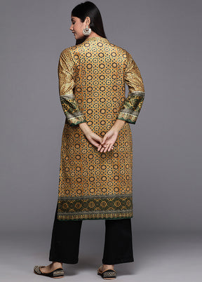 Mustard Readymade Velvet Kurti