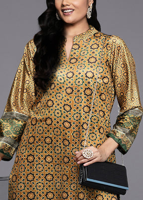 Mustard Readymade Velvet Kurti