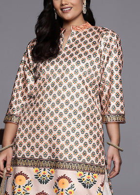 Cream Readymade Velvet Kurti