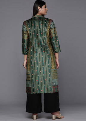 Green Readymade Velvet Kurti