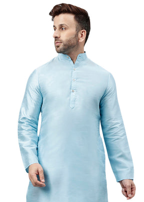 Aqua Dupion Silk Solid Kurta