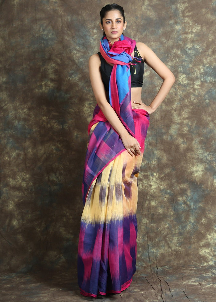 Pink Woven Cotton Silk Saree With Blouse - Indian Silk House Agencies