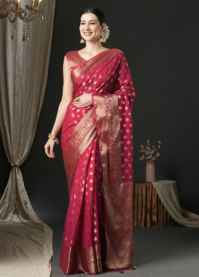 Pink Georgette Saree With Blouse Piece