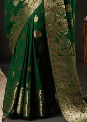 Green Georgette Saree With Blouse Piece