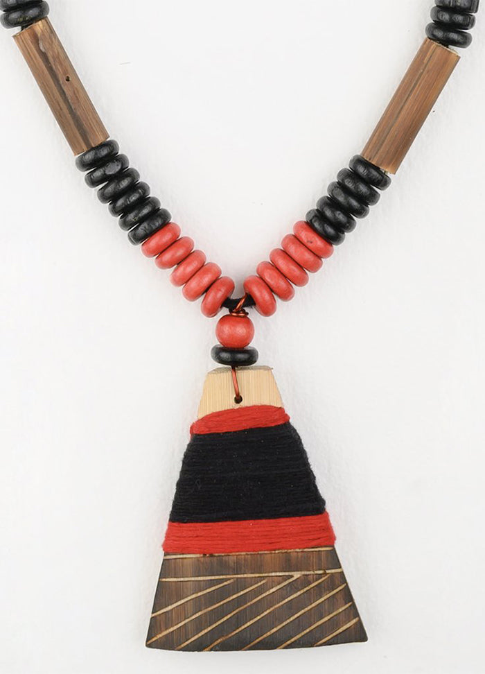 Handmade Black Red Bamboo Tribal Jewellery Set - Indian Silk House Agencies