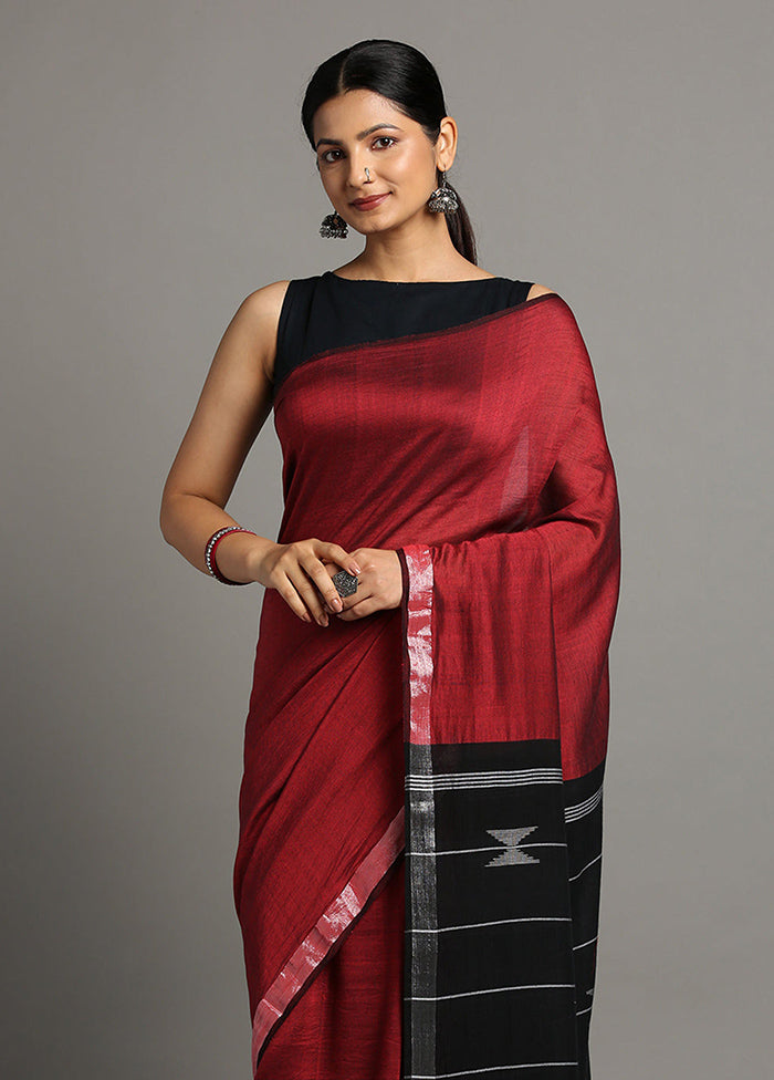 Black Pure Cotton Saree With Blouse Piece