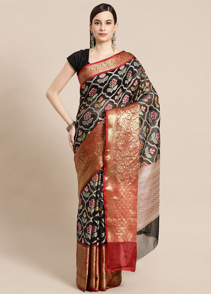 Black Silk Saree With Blouse Piece