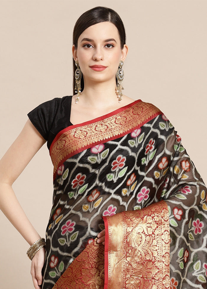 Black Silk Saree With Blouse Piece - Indian Silk House Agencies