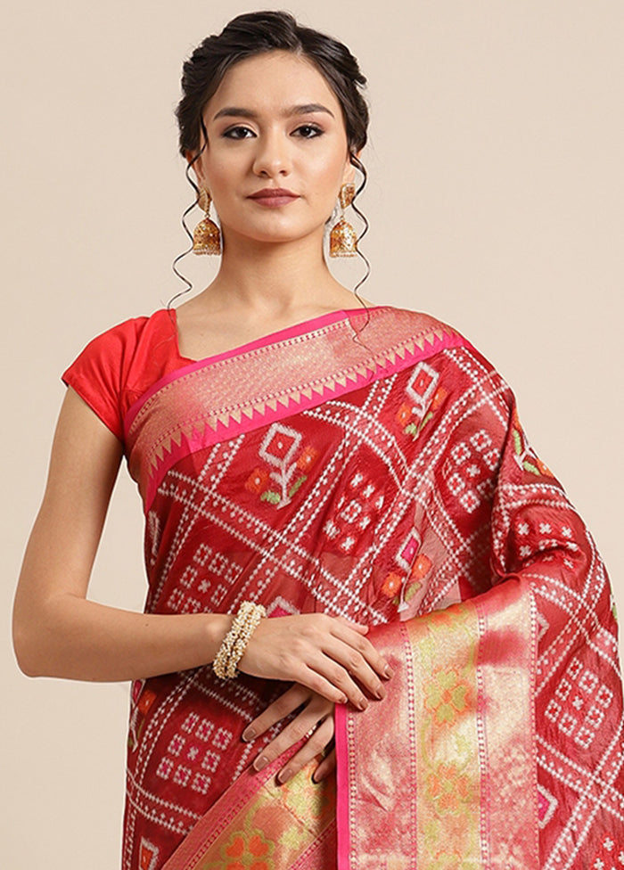 Maroon Silk Saree With Blouse Piece - Indian Silk House Agencies