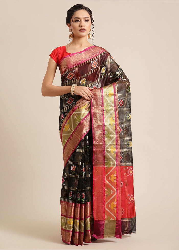 Black Silk Saree With Blouse Piece - Indian Silk House Agencies