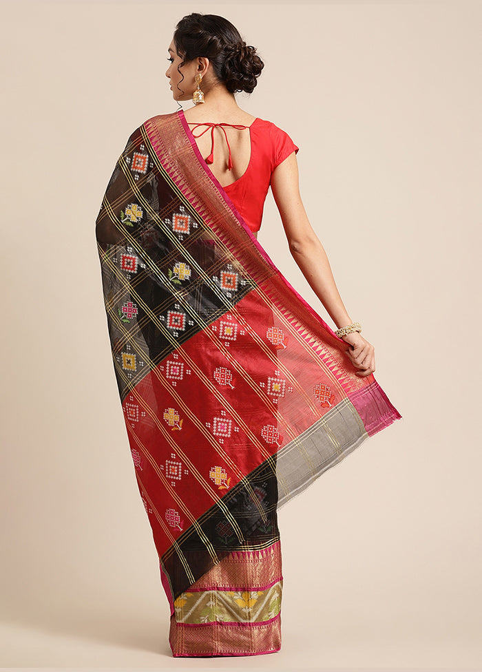 Black Silk Saree With Blouse Piece