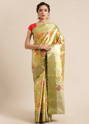 Gold Silk Saree With Blouse Piece