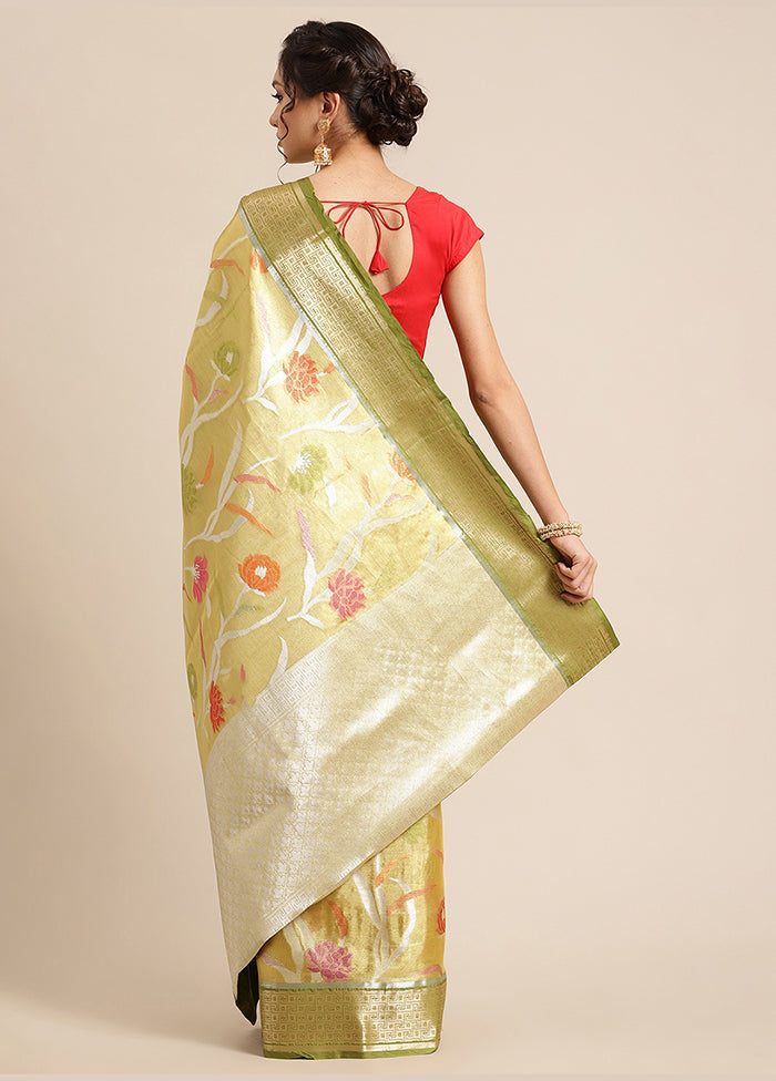 Gold Silk Saree With Blouse Piece