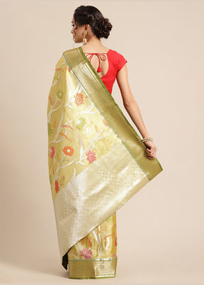 Gold Silk Saree With Blouse Piece