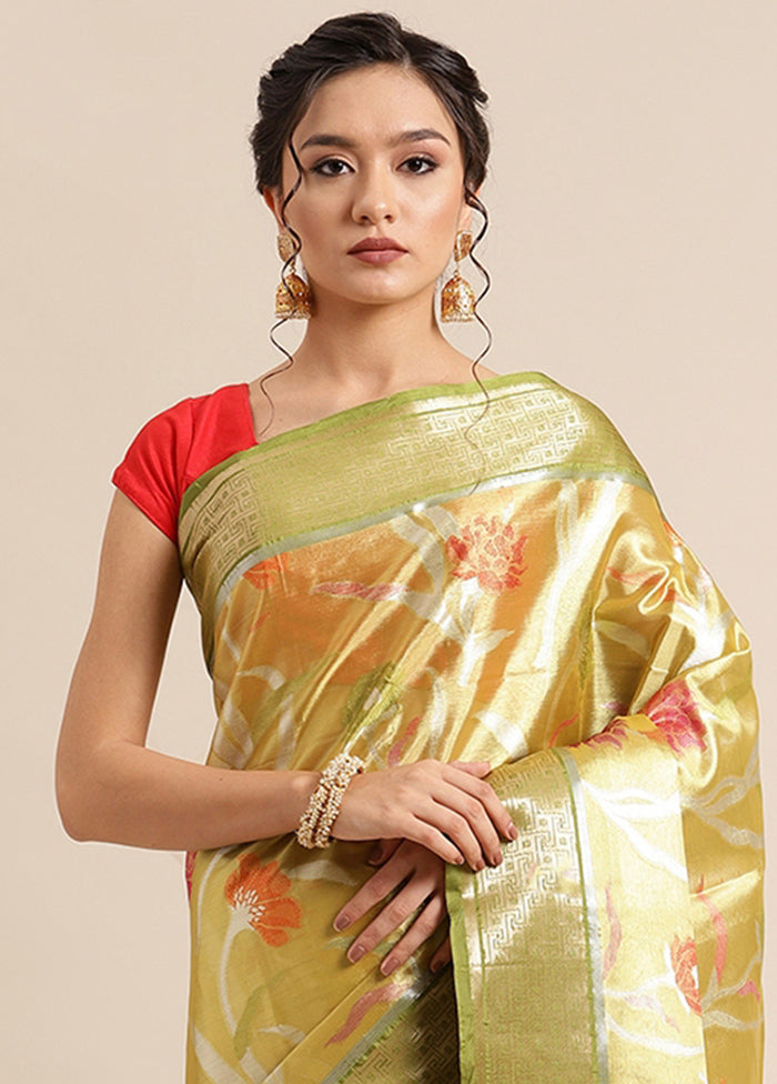 Gold Silk Saree With Blouse Piece