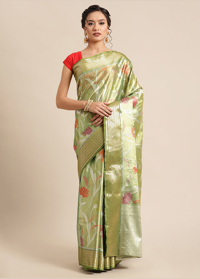 Gold Silk Saree With Blouse Piece - Indian Silk House Agencies