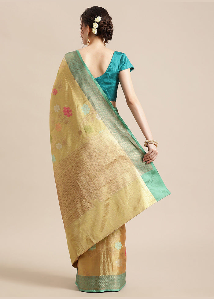 Gold Silk Saree With Blouse Piece