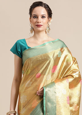 Gold Silk Saree With Blouse Piece