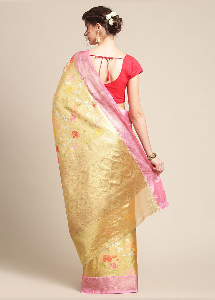 Gold Silk Saree With Blouse Piece