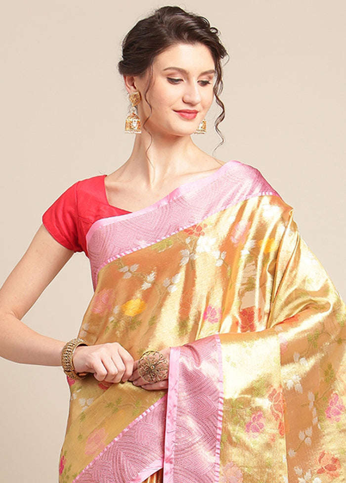 Gold Silk Saree With Blouse Piece