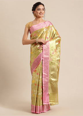 Gold Silk Saree With Blouse Piece