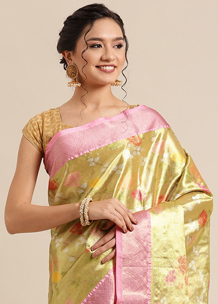 Gold Silk Saree With Blouse Piece