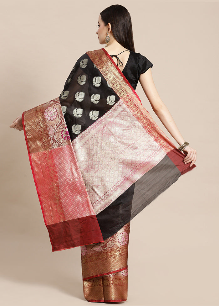 Black Silk Saree With Blouse Piece