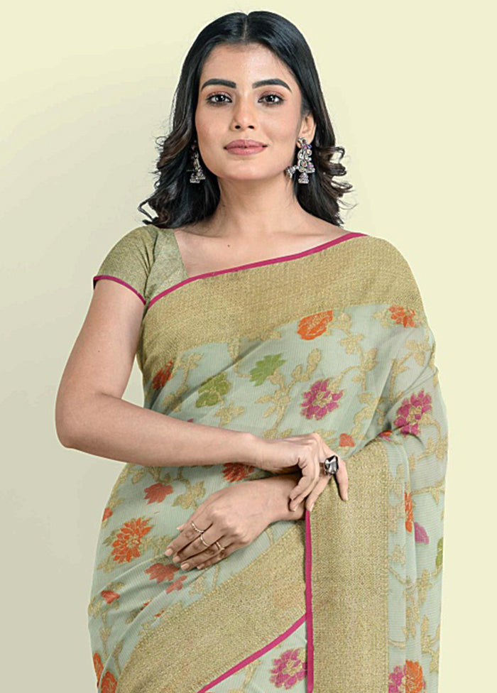 Beige Cotton Saree With Blouse Piece - Indian Silk House Agencies