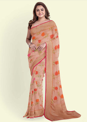 Pink Cotton Saree With Blouse Piece - Indian Silk House Agencies