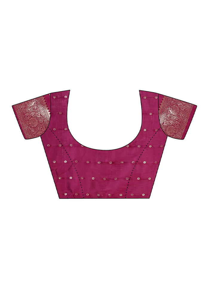 Purple Spun Silk Saree With Blouse Piece