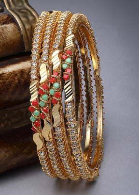 Multicolor Alloy Glossy Bangles