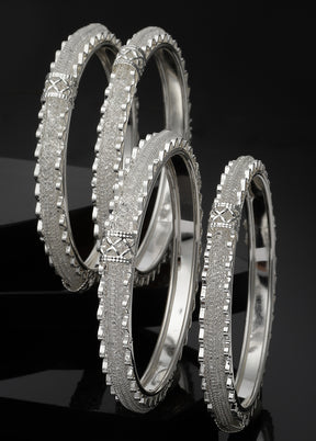 Silver Alloy Glossy Bangles