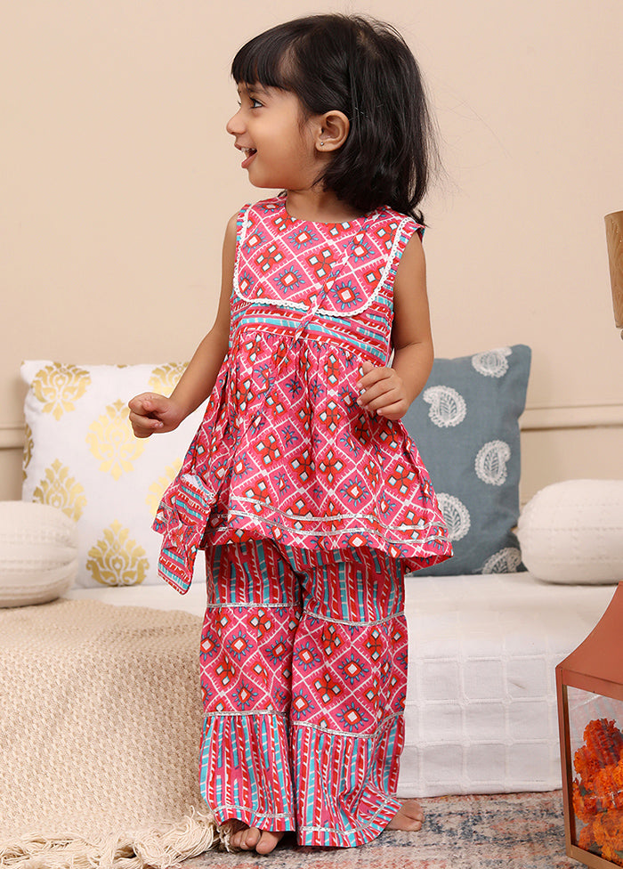 Pink Cotton Ethnic Wear Set