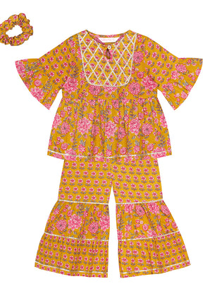 Yellow Cotton Ethnic Wear Set