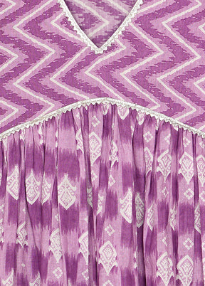 Purple Cotton Ethnic Wear Set