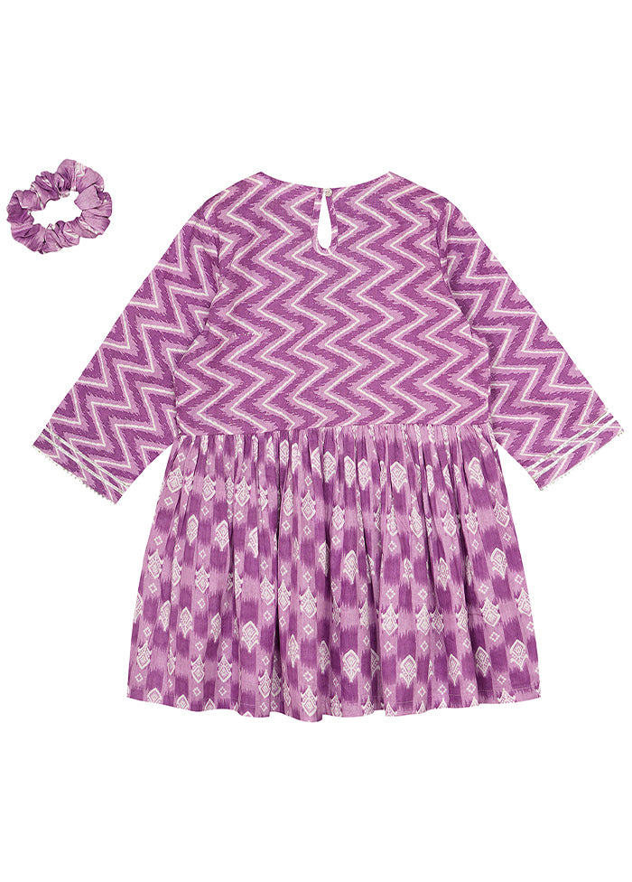 Purple Cotton Ethnic Wear Set