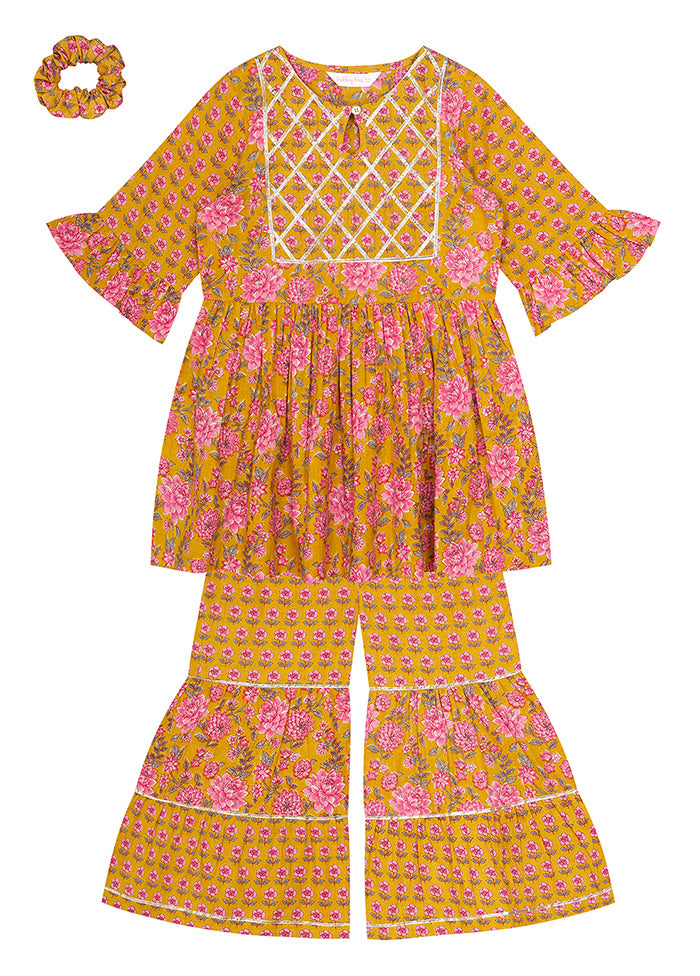 Yellow Cotton Ethnic Wear Set