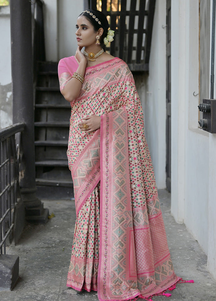 Chiku Dupion Silk Saree With Blouse Piece