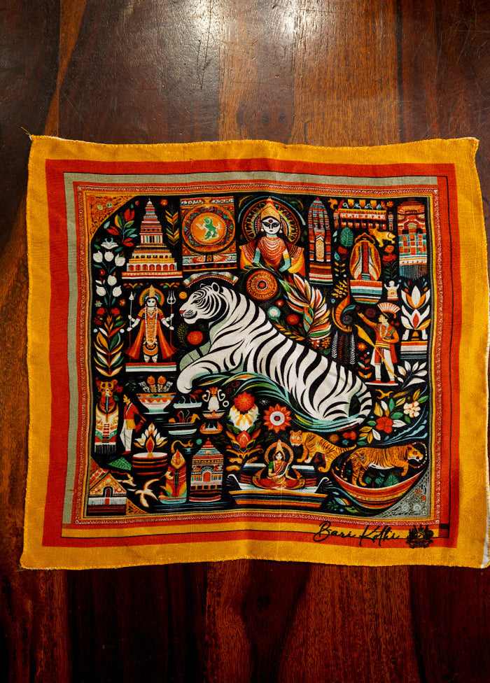 Pocket Square - Murshidabad Silk Digital Printed