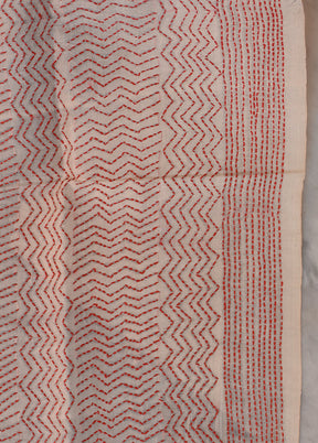 Bengal Kantha Embroidery Handloom Tussar Silk Dupatta